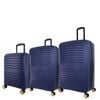 3pc Pierre Cardin Hard Shell Case Cab/med/lrg Suitcase Classic Set Luggage Navy