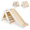Costway 4-in-1 Jungle Gym Play Center Wooden Kids Playground W/slide Natural