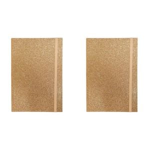 2x Lvd 21cm Notebook A5 Journal Writing Stationery 80 Pages Glitter Champagne