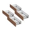 Oikiture 4x Bed Frame Storage Drawers with Wheels Metal Black
