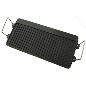 Wildtrak Reversible 40cm Cast Iron Griddle BBQ Plate For 2BR Stove - Black