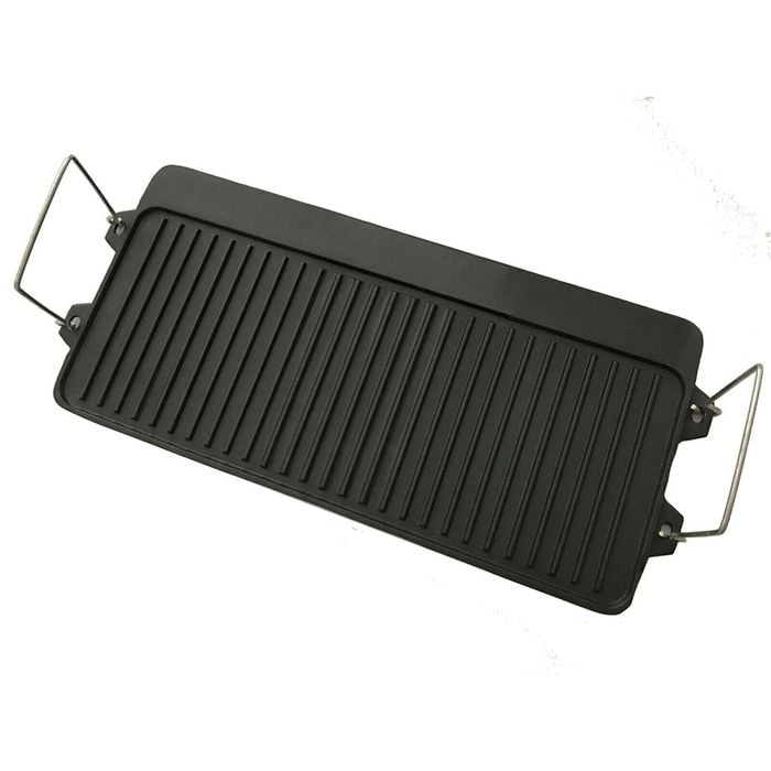 Wildtrak Reversible 40cm Cast Iron Griddle BBQ Plate For 2BR Stove - Black