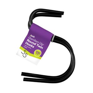 Jack 100mm Black Round Hanging Basket Hook - 2 Pack