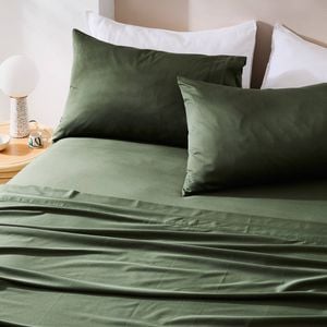 Riley Bamboo Cotton Pillowcase Pair Moss 48X73cm Bamboo/Cotton MyHouse