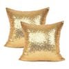 Catzon 2 Pcs Glitzy Sequin Throw Pillow Covers Solid-Gold