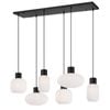 Telbix Nori Modern Pendant Hanging Lamp Light Glass Metal Opal Matt Black