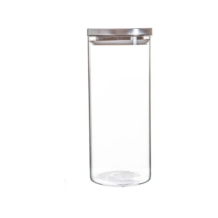 Argon Tableware Glass Storage Jar with Metal Lid - 1.5 Litre