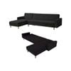 Foret Black 5 Seater Sofa Bed Modular Corner Lounge Couch