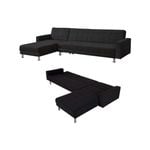 Foret black 5 Seater Sofa Bed Modular Corner Lounge Couch