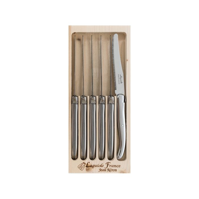 Laguiole Jean Neron 6pc. Round Table Knife Set - Stainless Steel