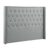 Foret Bed Head Queen Size Headboard Bedhead Frame Base Stud Tufted Fabric Grey