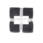 Bloomington Soft Diamond Fleece Throw Rug 127 x 152 cm Charcoal