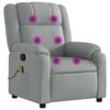vidaXL Massage Recliner Chair Reclining Armchair Single Sofa Light Grey Fabric