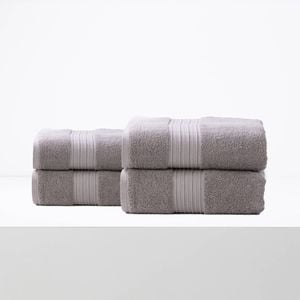 4pc Renee Taylor Brentwood 650gsm Low Twist Bath Sheet Whisper