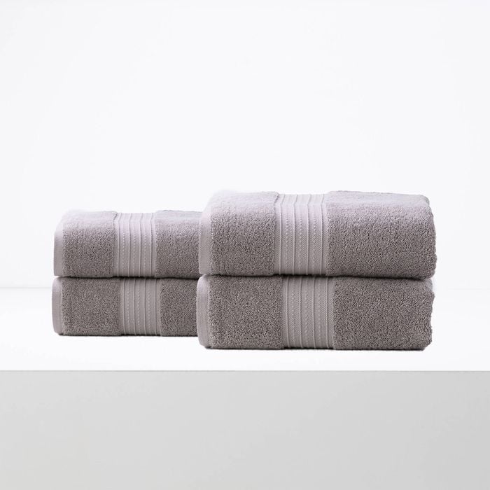4pc Renee Taylor Brentwood 650gsm Low Twist Bath Sheet Whisper
