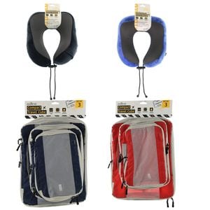 2 For 2 Kit Including Two Foam Neck Pillows & Six Storage Organisers
