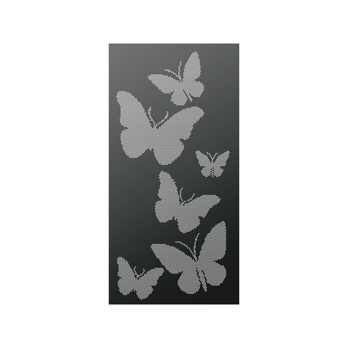 Walpix 1775 x 875 x 2.0mm Perforated Aluminium Decorative Screen Folded Profile Butterfly - Charcoal