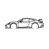 Ignite Laser Porsche 2022 911 (992) GT3 Silhouette Metal Wall Art Rustic Metal 47inch/120cm