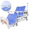 EQUIPMED 7 Function Medical Bed, w/ Mattress & Over Bed Table, Adjustable Back and Leg Lifting, Lateral Tilting, Commode Bowl