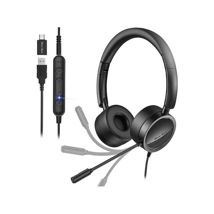 New Bee BC-NB-H360 USB Headset with Microphone Call Controls Noise Cancelling