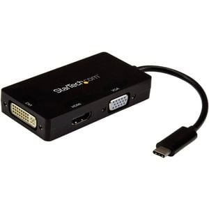 Startech.com Usb-c Multiport Video Adapter - 3-in-1 Usb Type-c Video Adapter - Usb-c To Vga, Dvi, Hdmi - 4k 30 Hz