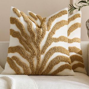 Gioia Casa 2-Pack Tufted Leaf Cushion Covers 45cm x 45cm - Mustard