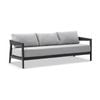 Bronte 3 Seater Outdoor Aluminium Lounge Charcoal & Textured Olefin Grey Cushions