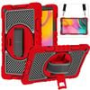 Rugged Stand Shockproof Hybrid Case with Strap For Samsung Tab A 10.1 (Red+Black)