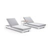 Santorini Aluminium Sun Lounge Set W/ Side Table In White
