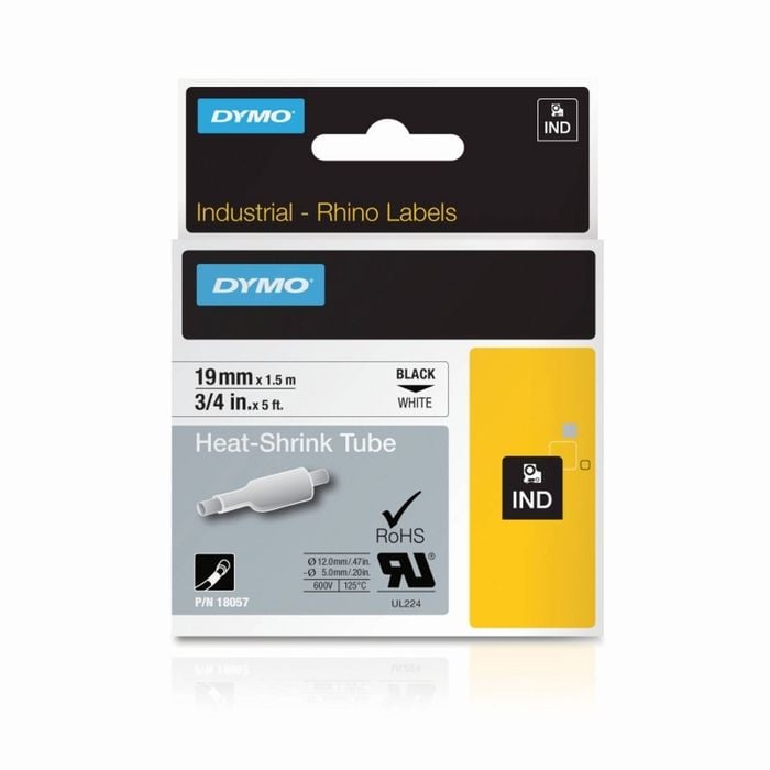 Dymo Rhino Industrial Heat Shrink Tube 19mm Black/white