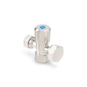 Brasshards 2 Way Under Sink Valve 20mm x 15mm Stainless Steel