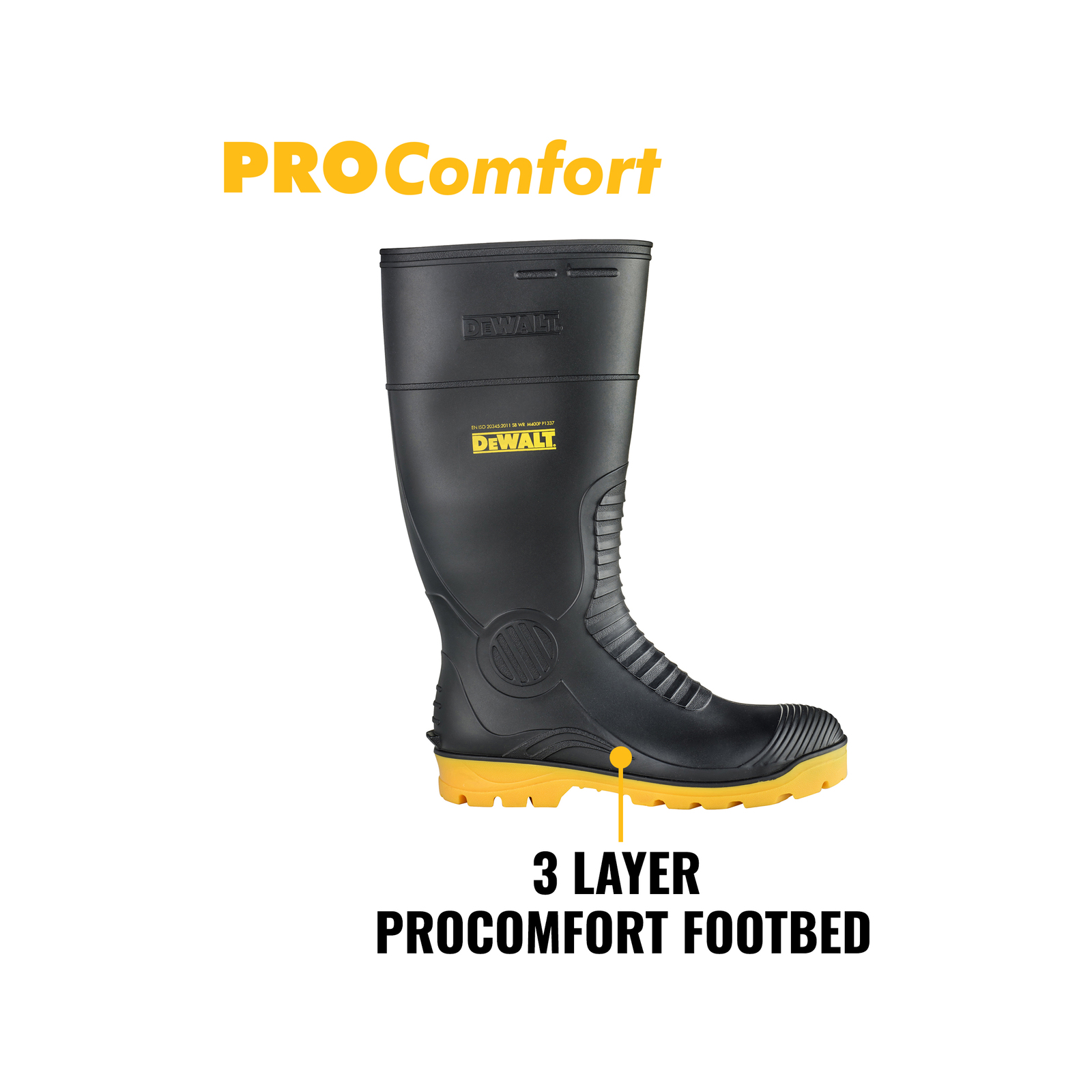 DeWALT Midland Pro Comfort Extreme Duty PVC Safety Gumboot Size 12 Bunnings Australia