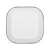Argon Tableware Enamel Baking Tray - Blue Rim - Lightweight Metal Square Enamel Oven Tray Kitchen Bakeware Flat Cooking Pan
