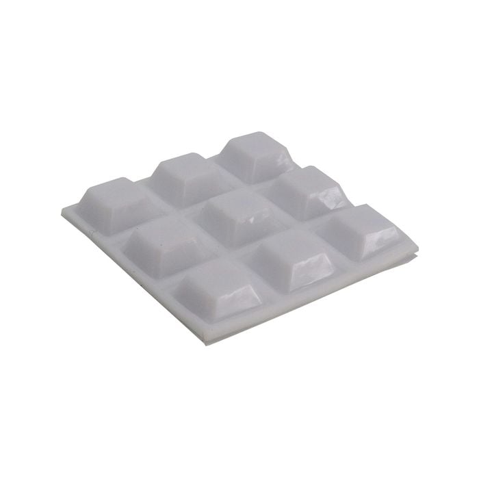 Surface Gard 13 x 13mm White Square Rubber Bumper - 9 Pieces
