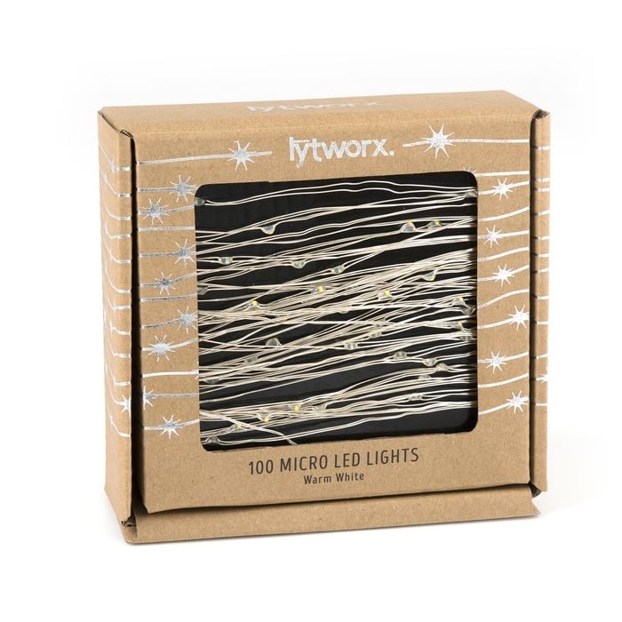 Lytworx 100 Warm White LED Battery Operated Copper Wire Lights
