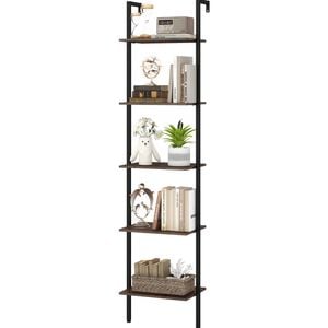 Costway 5-tier Ladder Shelf Wall Mount Bookcase
