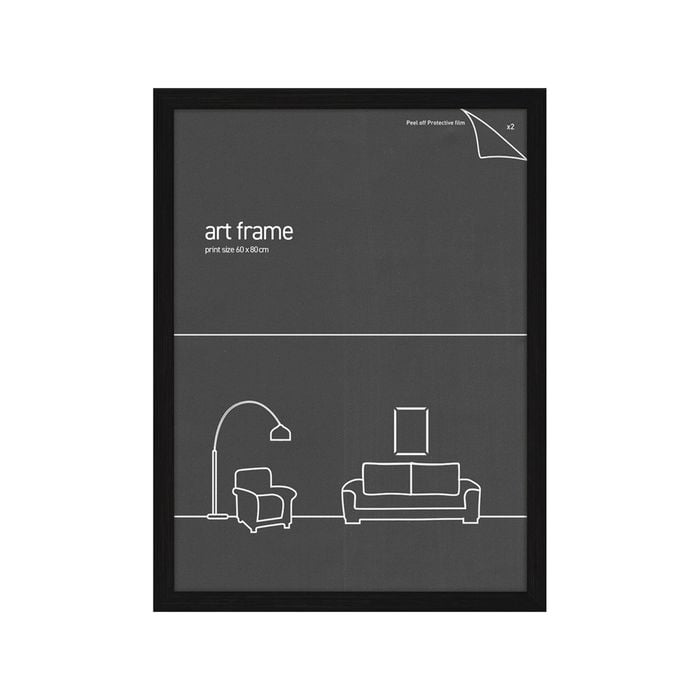 Frames & Hangers Wall Hanging Sleek 60x80cm Picture Print Art Frame Black