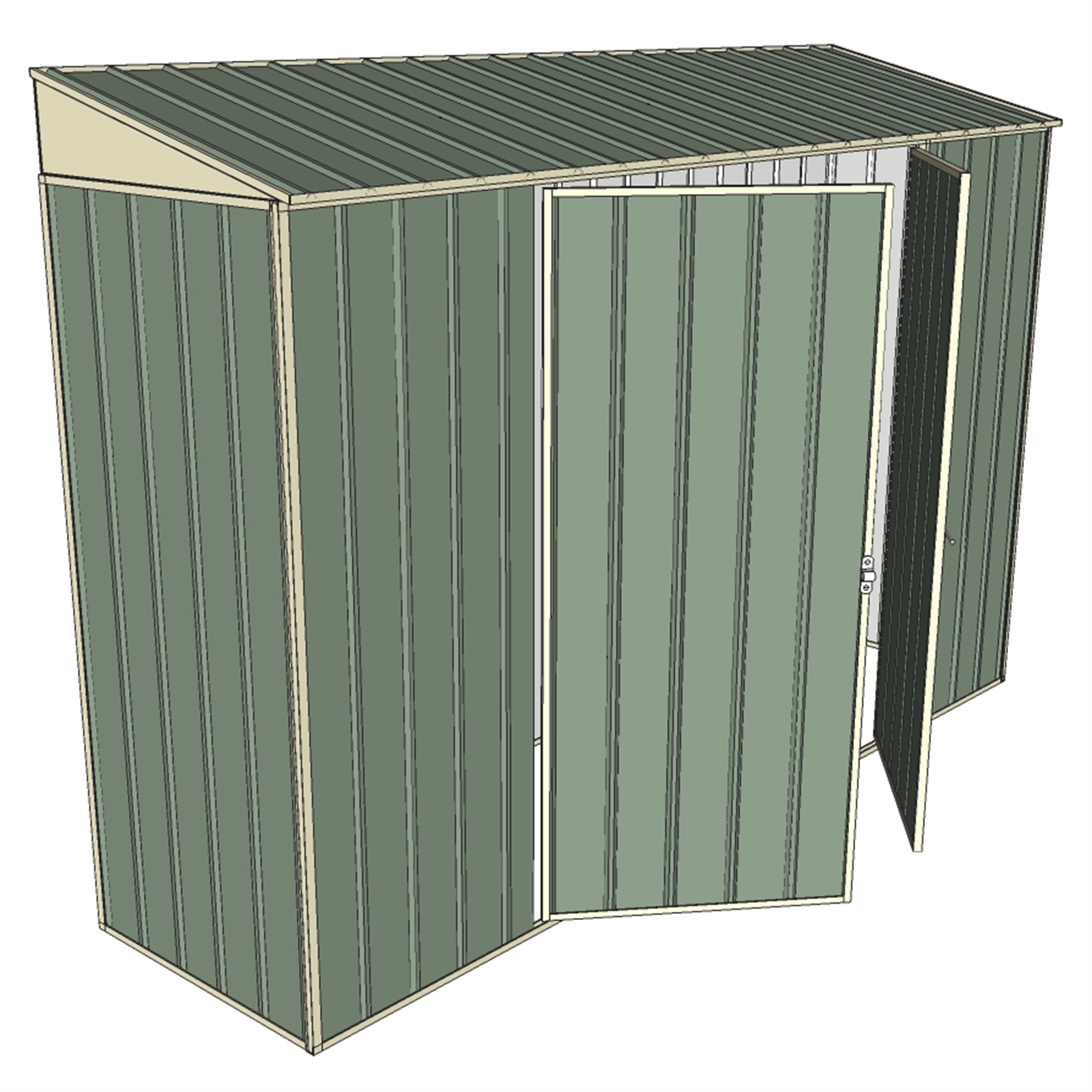 Build-a-Shed 3.0 x 0.8 x 2.0m Double Hinge Door Narrow Shed - Green product image