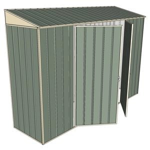 Build-a-Shed 3.0 x 0.8 x 2.0m Double Hinge Door Narrow Shed - Green