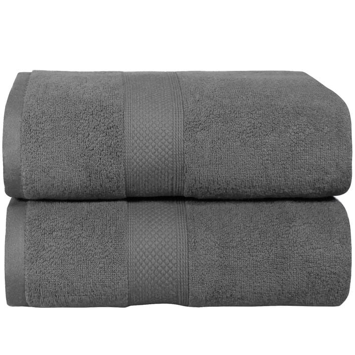 2PCS 100% Cotton Extra Large Soft Bath Towels Sheets Set 90 x 180cm - Charcoal