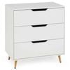 Costway Modern 3 Chest of Drawers Wooden Nightstand End Table Anti-Tip