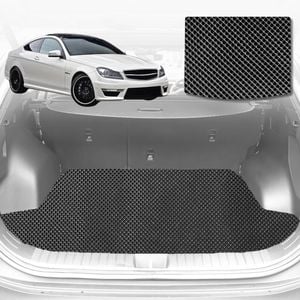 6D Diamond Car Boot Mat for Mercedes-Benz C-class Coupe (W204)2007-2014-Cargo Mat-Black-Outback GT