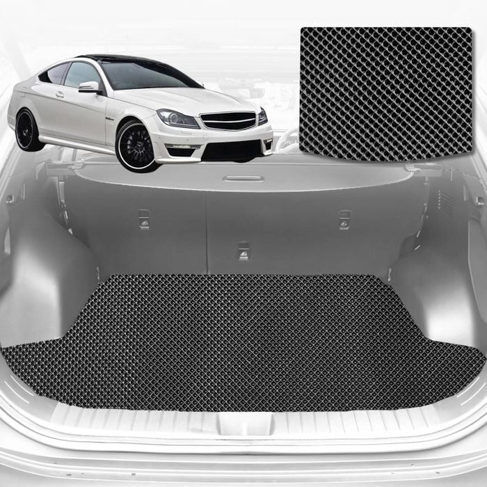 6D Diamond Car Boot Mat for Mercedes-Benz C-class Coupe (W204)2007-2014-Cargo Mat-Black-Outback GT