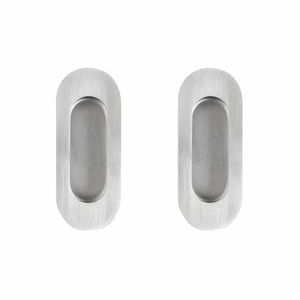 Delf 120mm Stainless Steel Oval Flush Pull - 2 Pack