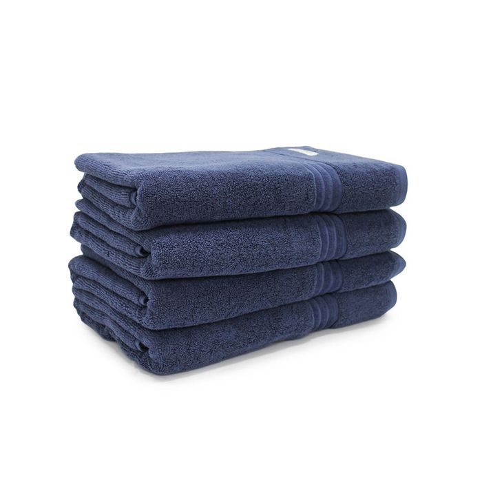 4pc Onkaparinga 69x140cm Cotton Flinders Premium Bathroom Towels 600GSM Denim