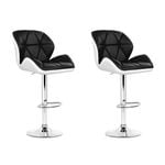 Artiss Jorn Set of 2 Black & White PU Leather Kitchen Bar Stools