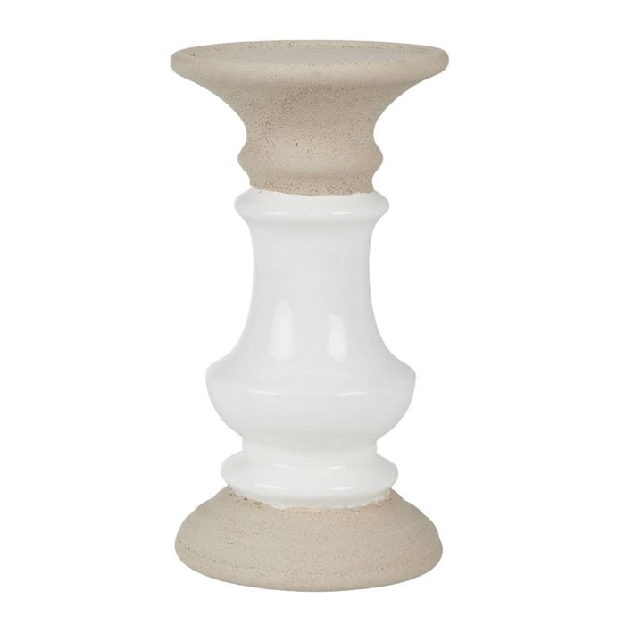 Emporium Ema Ceramic Candle Holder White 13x13x24cm