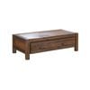 Coffee Table Solid Acacia Wood & Veneer 1 Drawers Storage Chocolate Colour