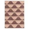 Loopsie-290cm X 200cm-sobe Pink And Burgundy Wave Stripe Indoor Outdoor Washable Rug