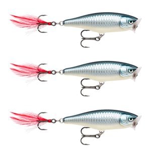 3x Rapala 7cm Skitter Pop Topwater Popper Fishing Lures - Baby Aspius